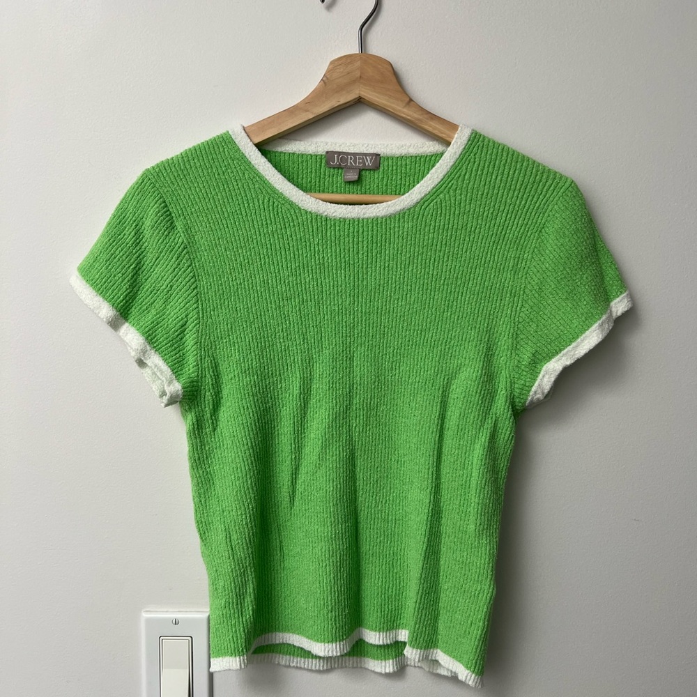 J.Crew Cap Sleeve Sweater T Shirt in Green